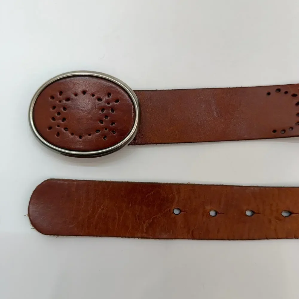 Vintage Y2K 2000s Aeropostale Brown Leather Belt Medium